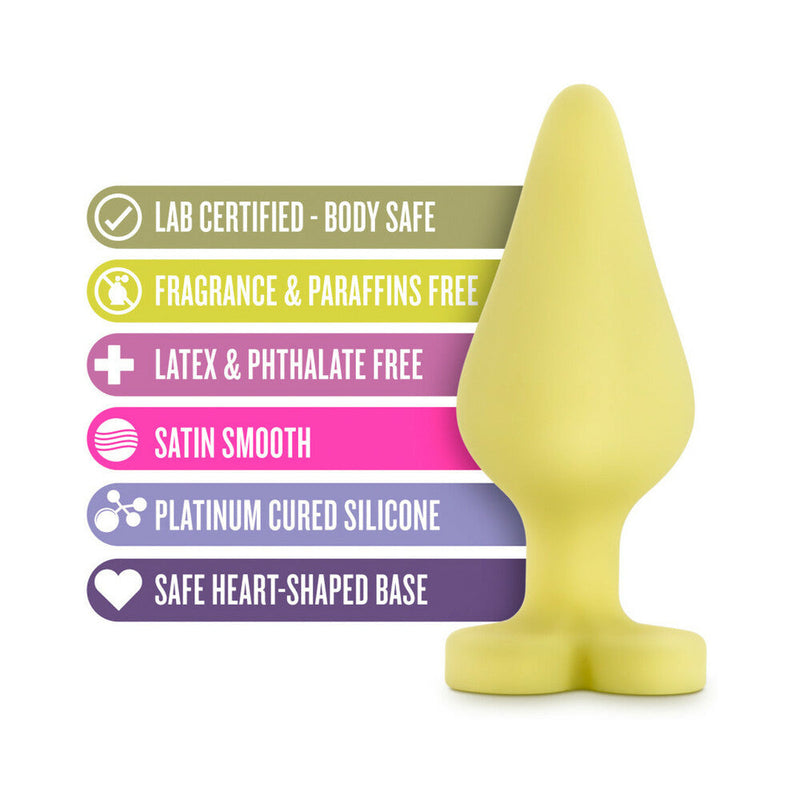Play with Me Naughty Candy Hearts 'Spank Me' Anal Plug Yellow