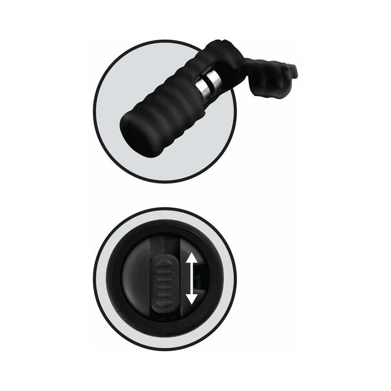 Fetish Fantasy Series Limited Edition Vibrating Silicone Nipple Lassos Black
