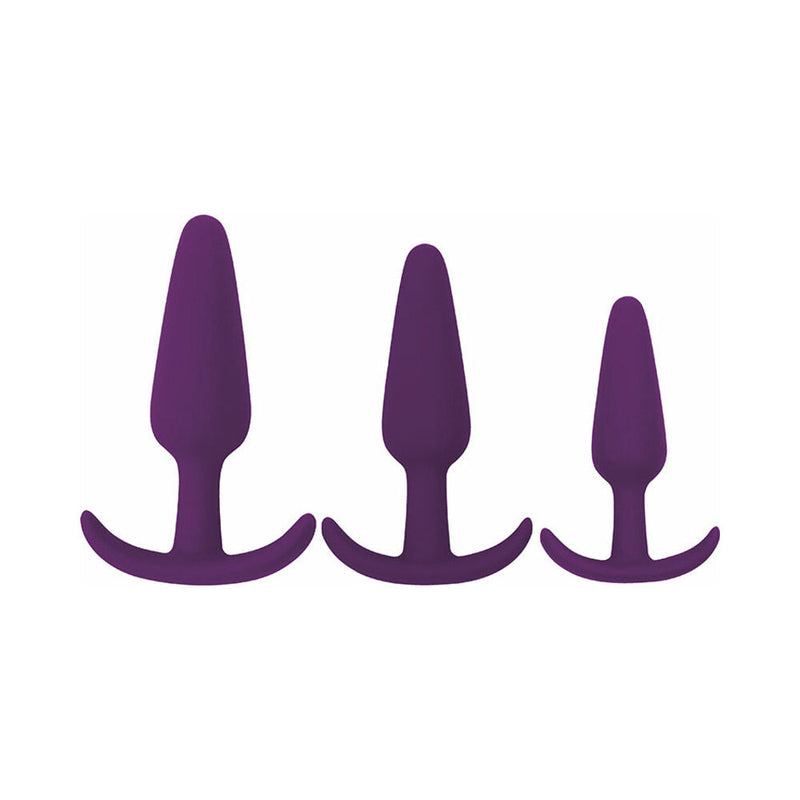 Gossip Rump Rockers 3-Piece Silicone Anal Plug Training Set Violet