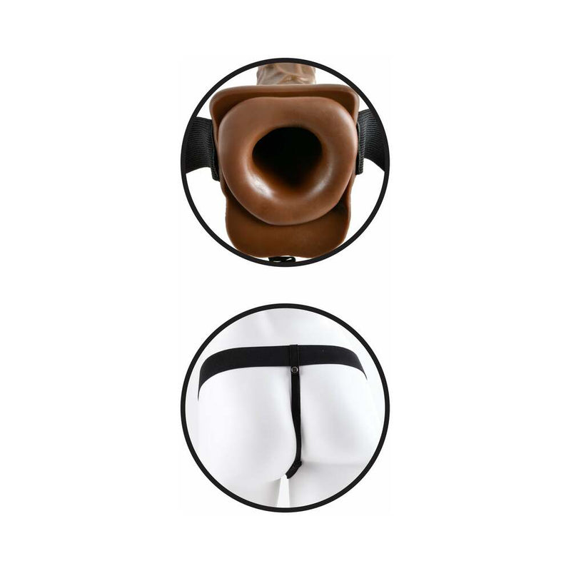 Fetish Fantasy Series 7 in. Hollow Strap-On with Balls Brown/Black