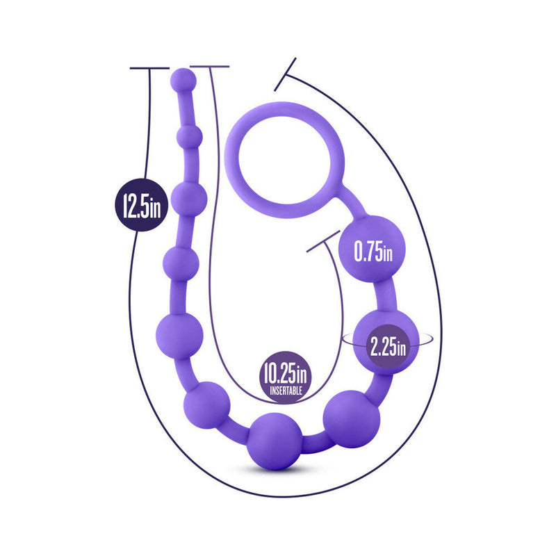 Luxe Silicone 10 Beads for Anal Play Purple