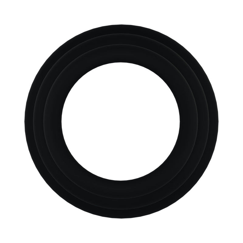 Rock Solid Black Gasket Silicone 3pc Set (.75in,1in,1.25in)