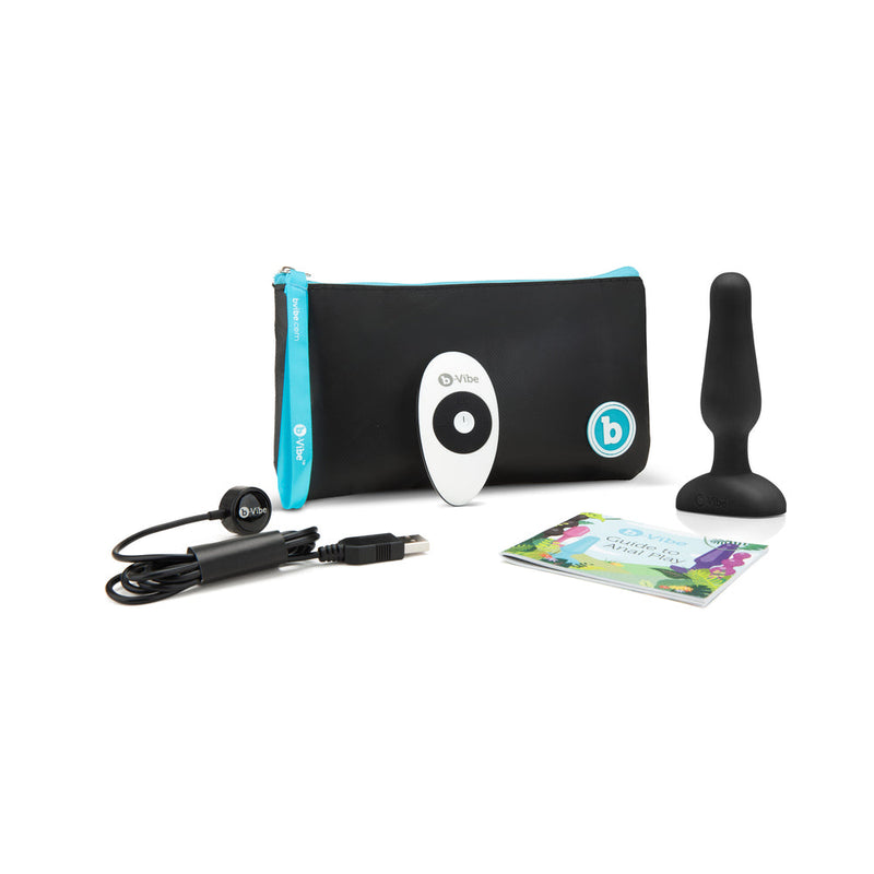 b-Vibe Novice Rechargeable Remote-Controlled Vibrating Silicone Anal Plug Black