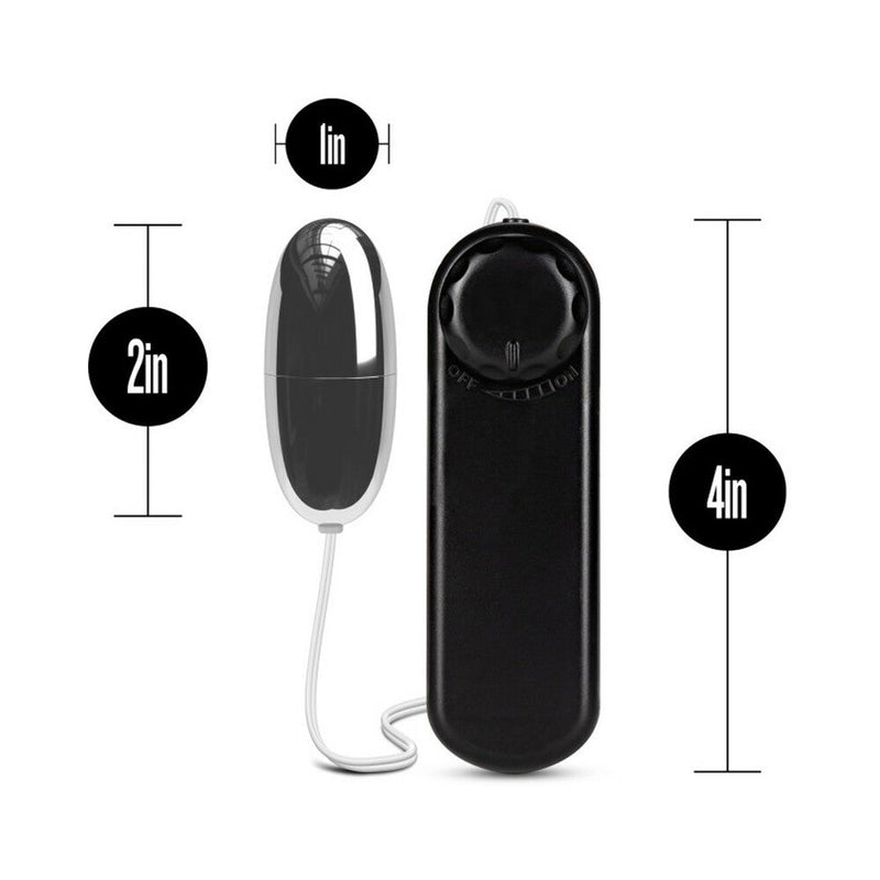 B Yours Silver Power Bullet Remote-Controlled Egg Vibrator Black