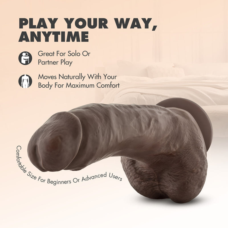 Dr. Skin Mr. Mayor Realistic 9 in. Dildo with Balls Brown