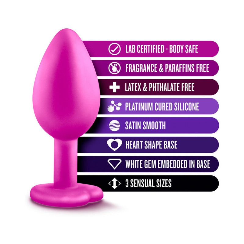 Luxe 3-Piece Bling Plug Training Kit with White Gem Base Pink
