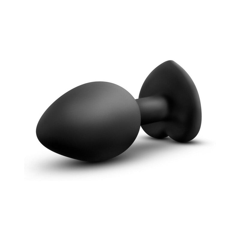 Temptasia Bling Anal Plug with Heart-Shaped Gem Base Small Black