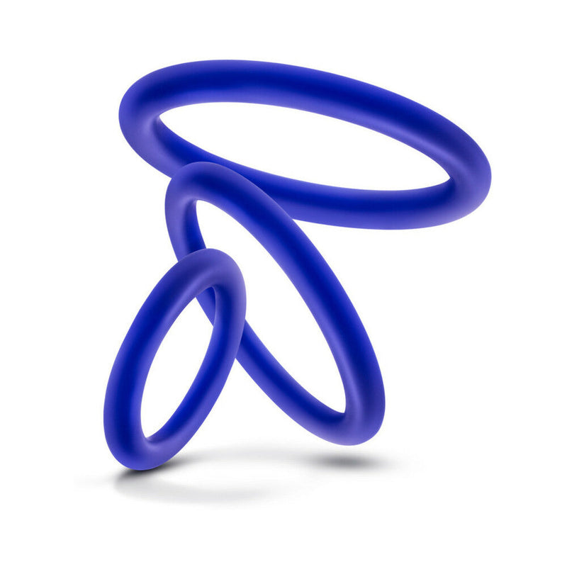 Performance VS4 Pure Premium Silicone Cockrings 3-Pack Set Indigo