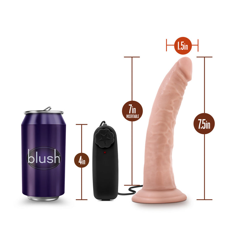 Dr. Skin Dr. Dave Realistic 7 in. Vibrating Dildo Beige