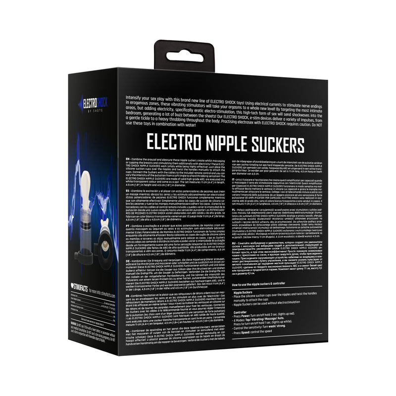 ElectroShock Remote-Controlled E-Stimulation Nipple Suckers White