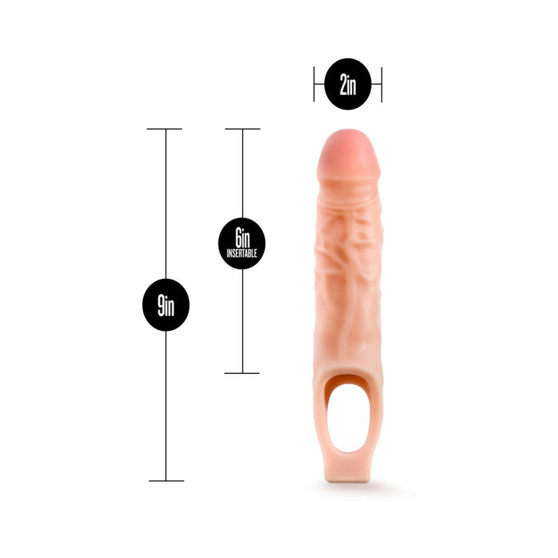 Performance 9 in. Cock Sheath Penis Extender Sling Beige