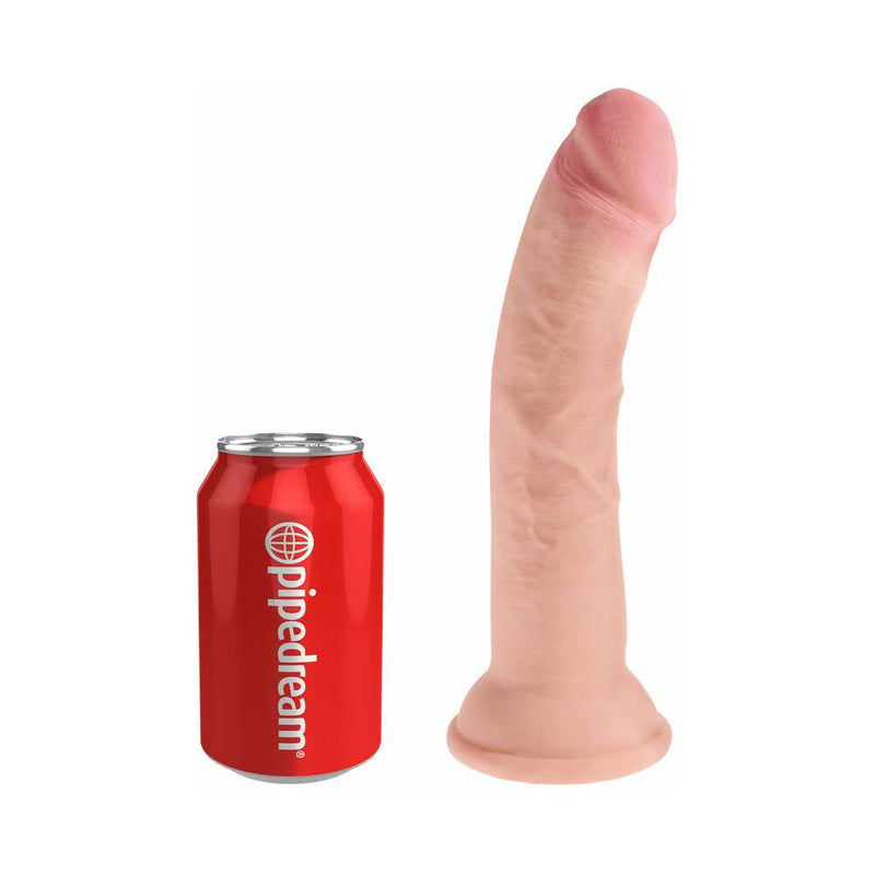 King Cock Plus 8 in. Triple Density Cock Realistic Dildo With Suction Cup Beige