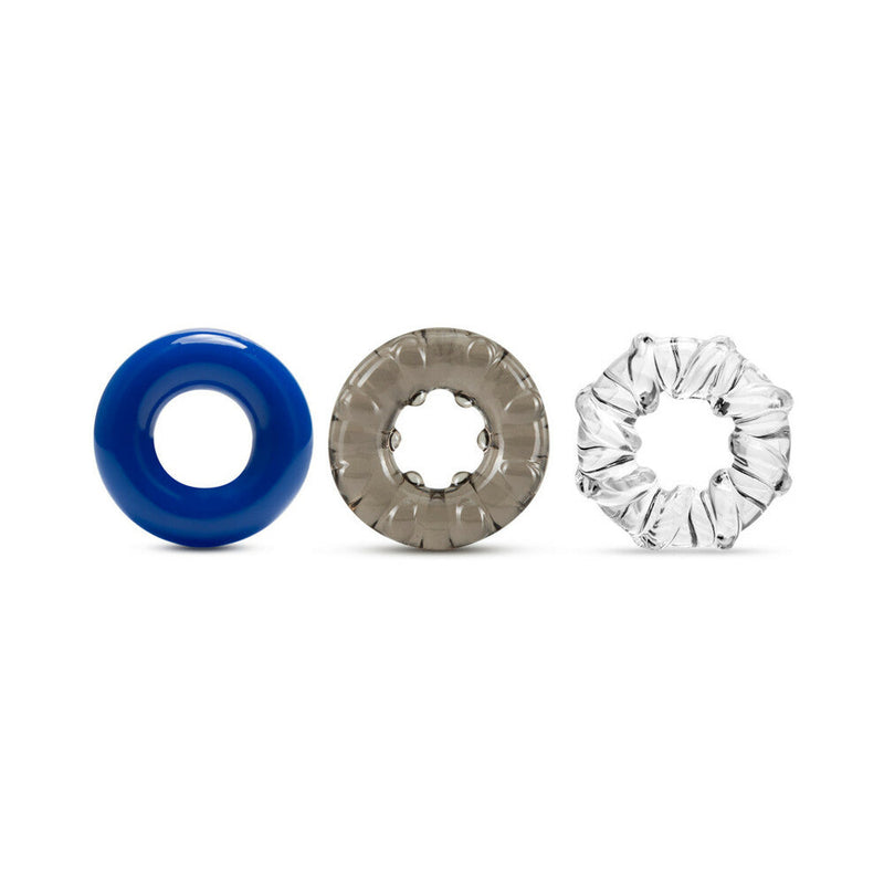Stay Hard Triple Stretch Cockrings 3-Pack Assorted Colors