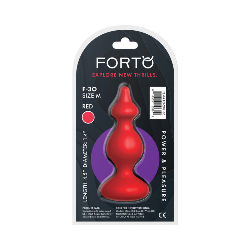 Forto F-30 Pointer Silicone Anal Plug Medium Red