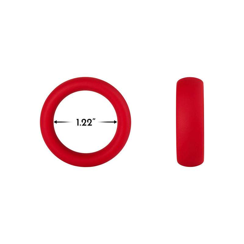 Forto F-64 Wide Liquid Silicone Cockring Small Red
