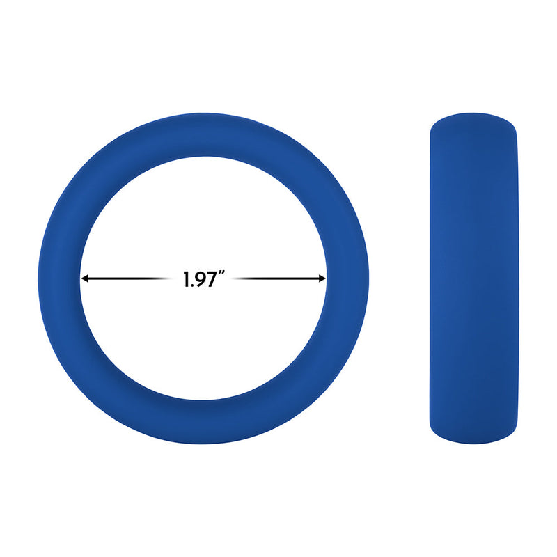 Forto F-64 Wide Liquid Silicone Cockring Large Blue