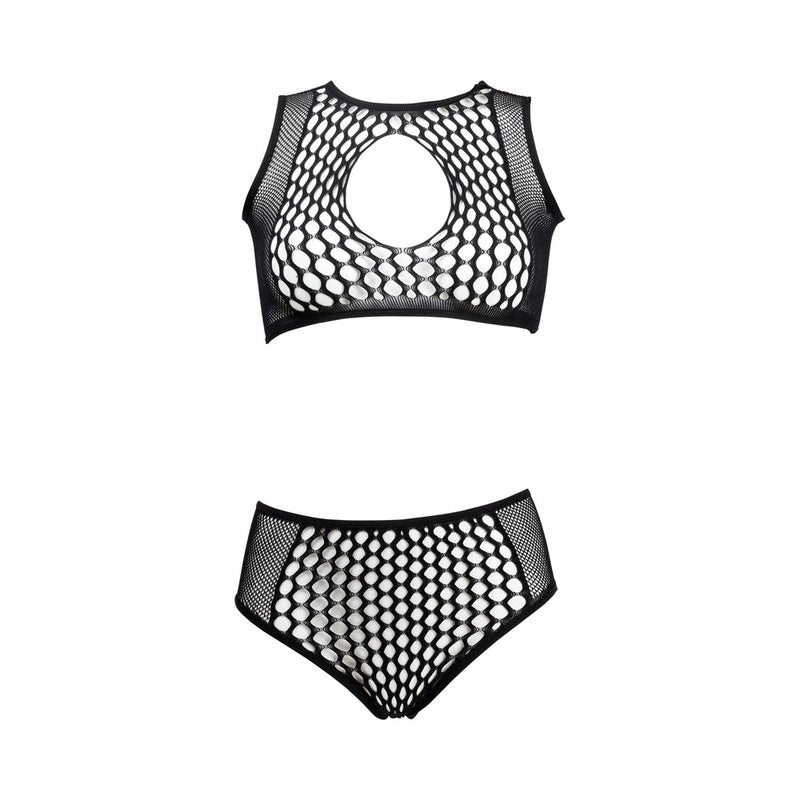 Le Desir Duo Key Hole Bra Set Black O/S