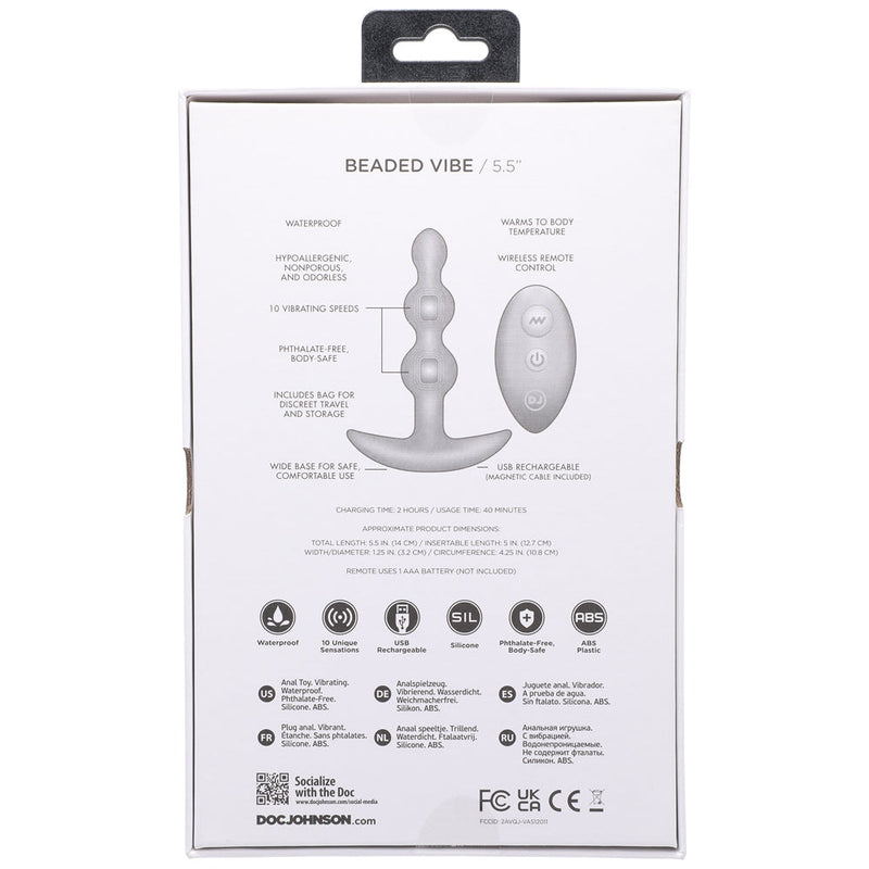 A-Play BEADED VIBE Rechargeable Silicone Anal Plug with Remote Purple