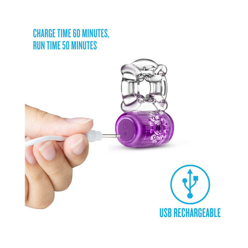 Play with Me Pleaser Rechargeable Vibrating C-Ring Purple