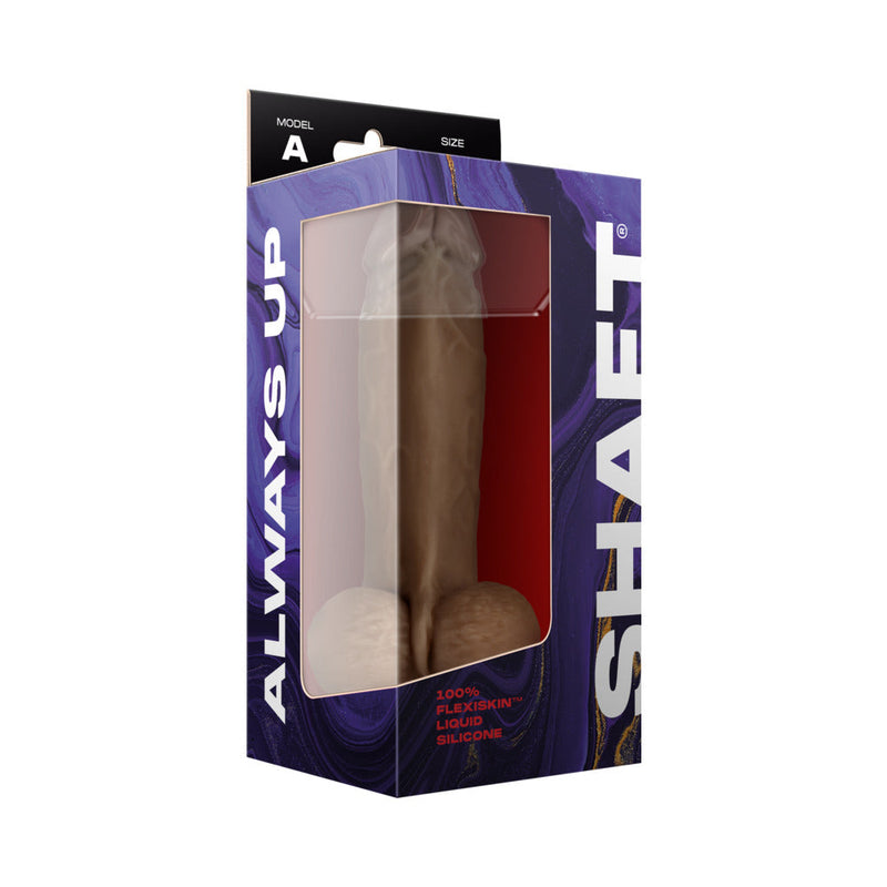 Shaft Model A: 8.5 in. Dual Density Silicone Dildo with Balls Oak