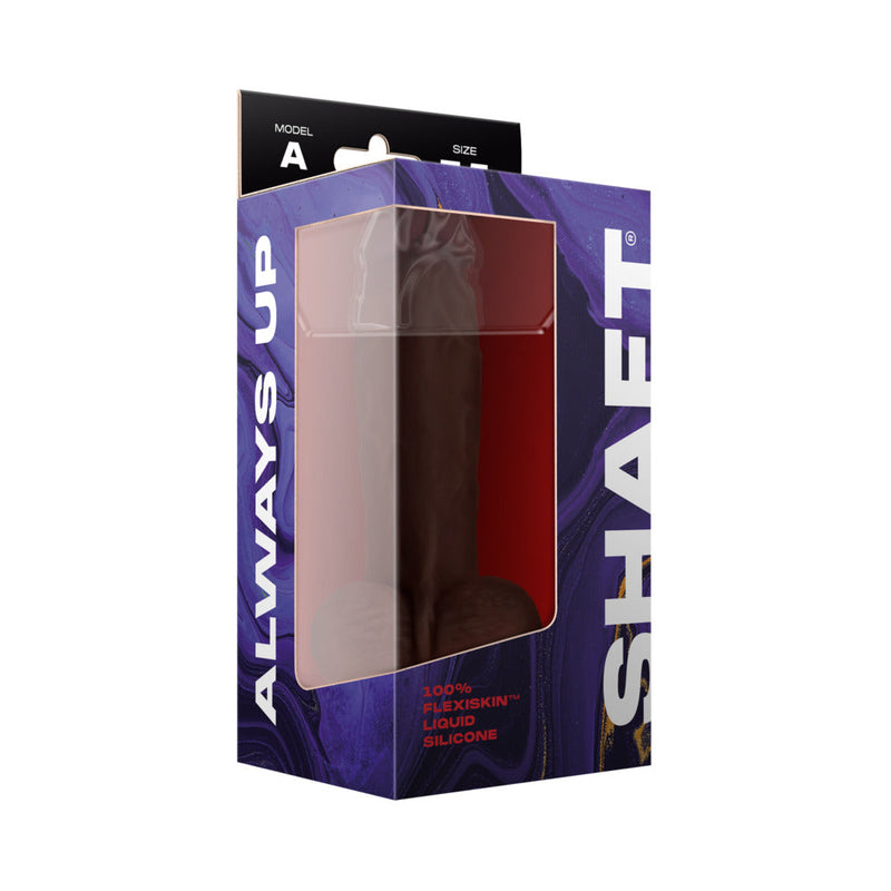 Shaft Model A: 7.5 in. Dual Density Silicone Dildo with Balls Mahogany