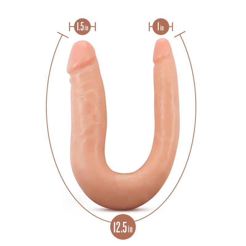 Dr. Skin Mini Double Dong Realistic 12 in. Dual-Ended Dildo Beige