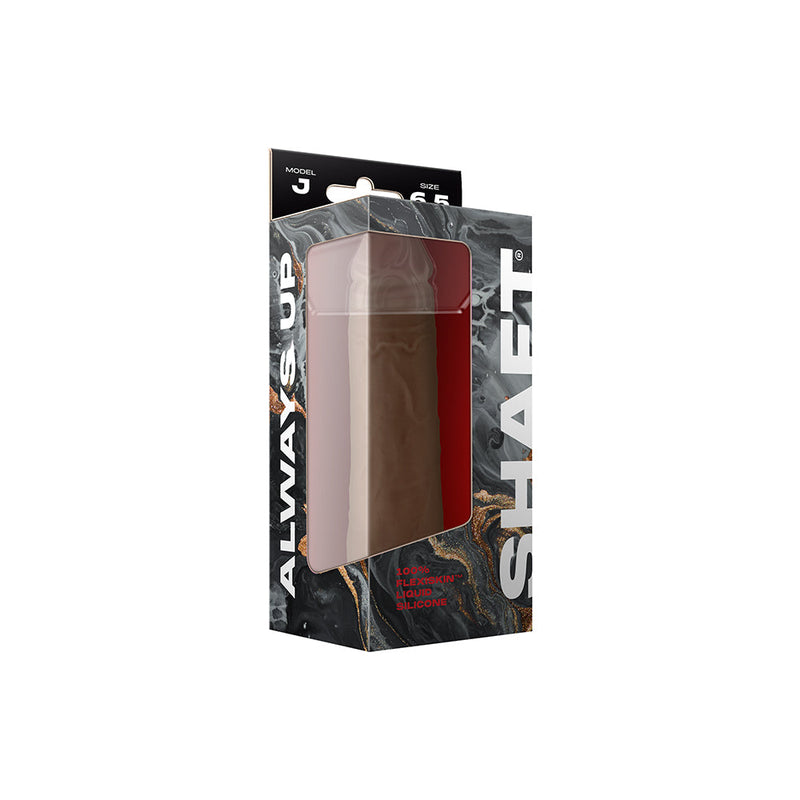 Shaft Model J: 6.5 in. Dual Density Silicone Dildo Oak