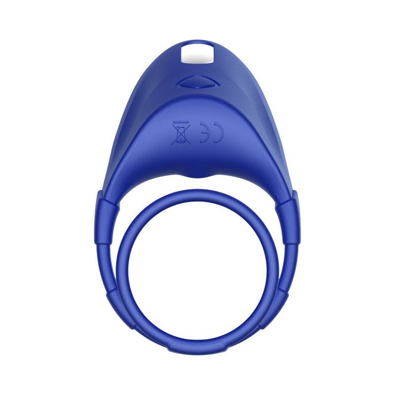 Forto F-48 Rechargeable Silicone Perineum Vibrating Double Cockring Blue
