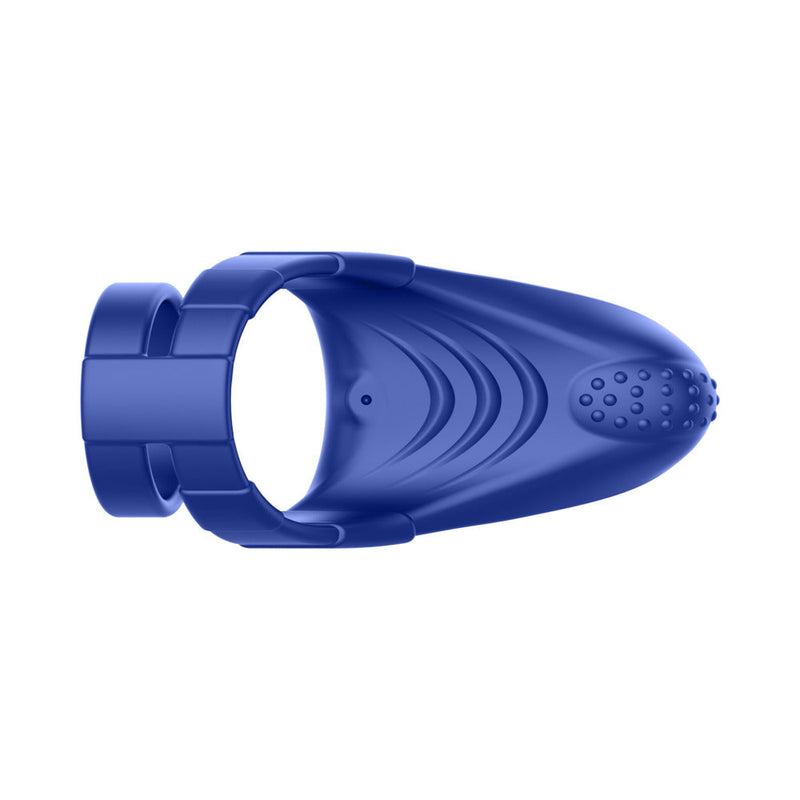 Forto F-48 Rechargeable Silicone Perineum Vibrating Double Cockring Blue