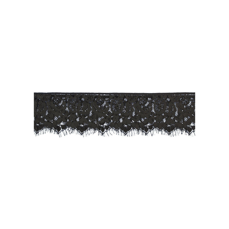 Ouch! Black & White Lace Mask With Elastic Straps Blindfold Black