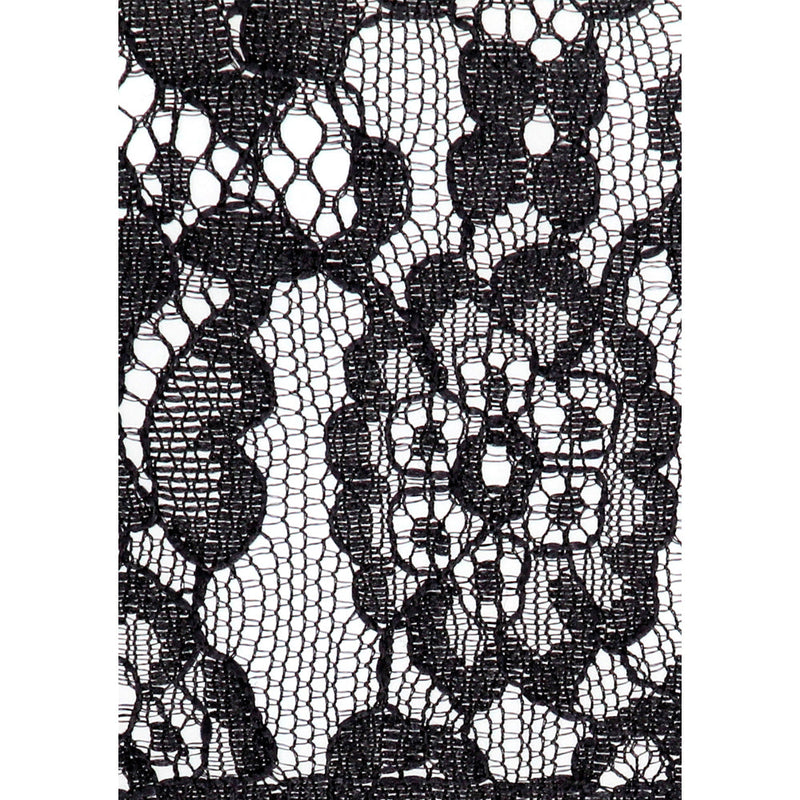 Ouch! Black & White Lace Mask With Elastic Straps Blindfold Black