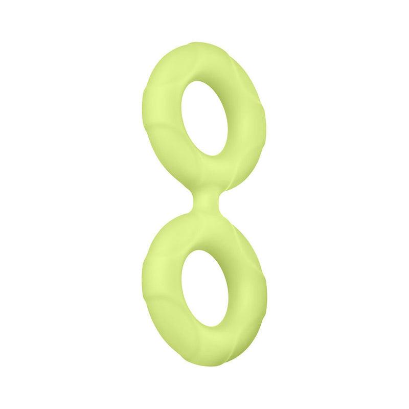 Forto F-81 Liquid Silicone Cock & Ball Double Ring Small Glow