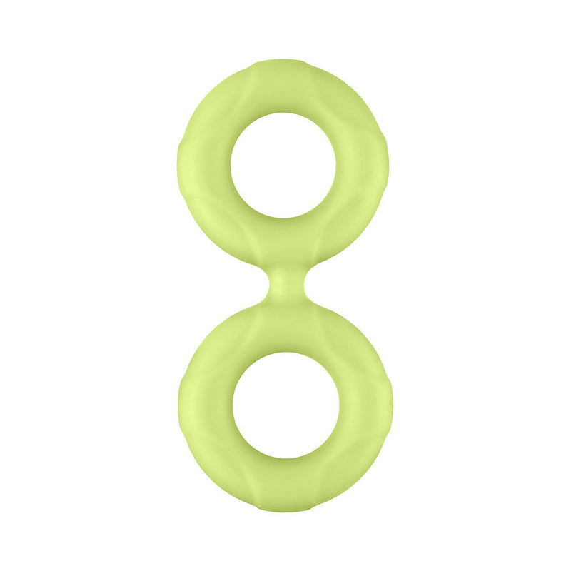 Forto F-81 Liquid Silicone Cock & Ball Double Ring Large Glow