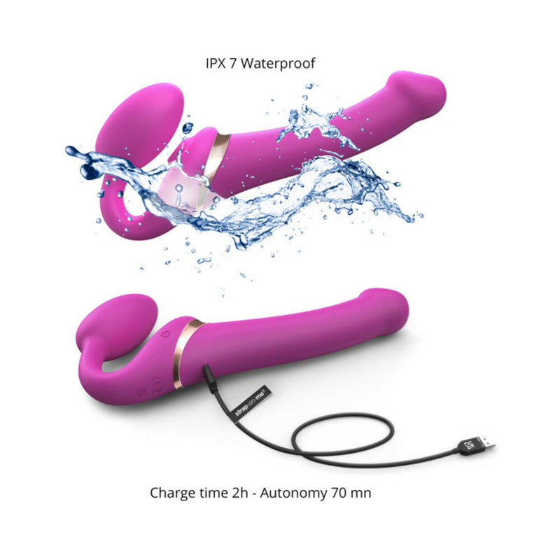 Strap-On-Me Multi Orgasm Bendable Strapless Strap-On Fuchsia Medium