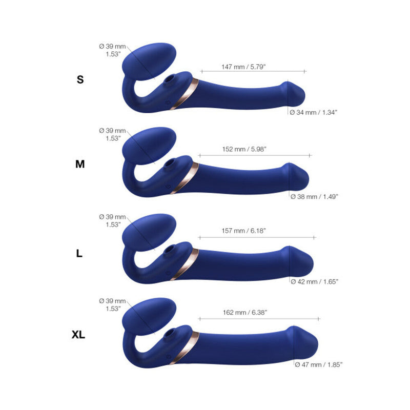 Strap-On-Me Multi Orgasm Bendable Strapless Strap-On Night Blue Medium