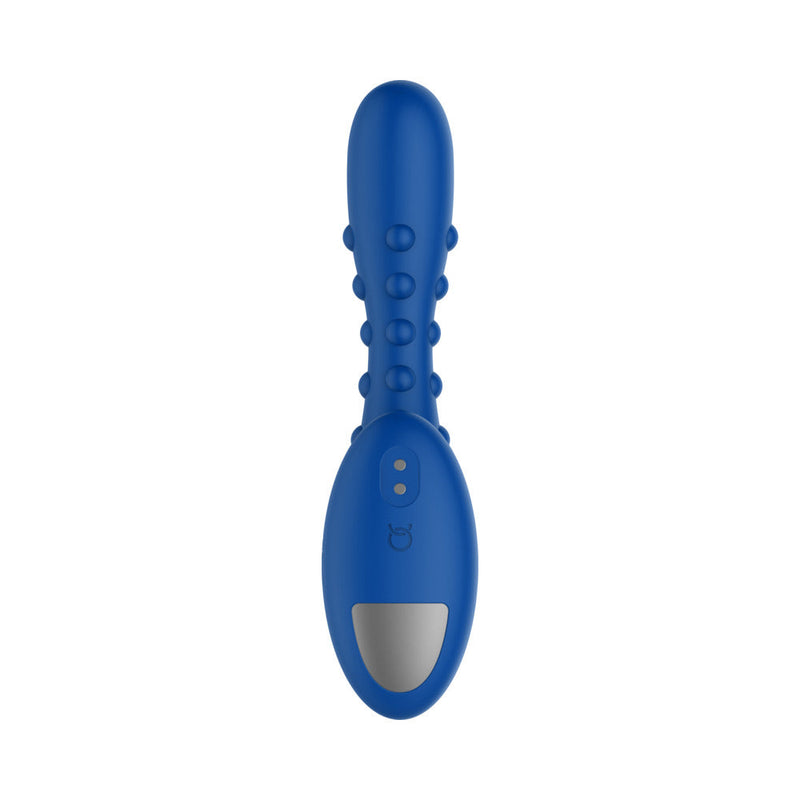 Forto Studded Pro Rechargeable Silicone Vibrating Anal Massager Blue