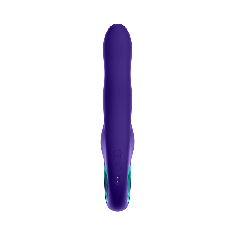 FemmeFunn Klio Rechargeable Silicone Triple Action Thumping Rabbit Vibrator Dark Purple