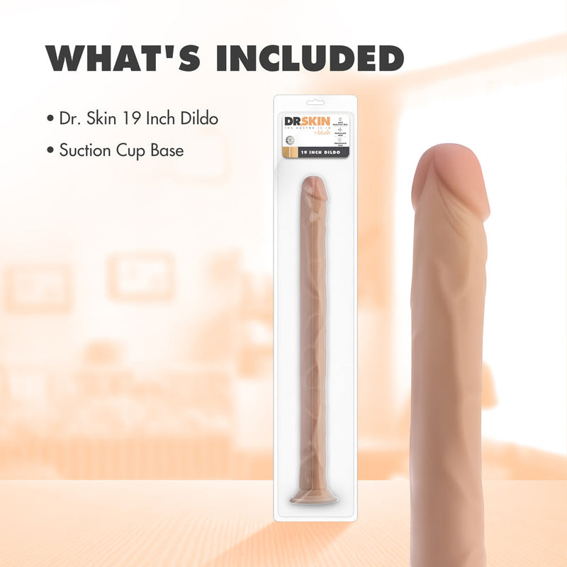 Dr. Skin 19 in. Dildo Beige