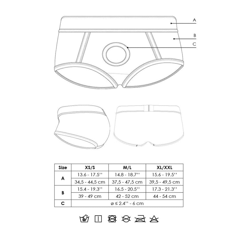 Ouch! Vibrating Strap-on Brief Black XS/S