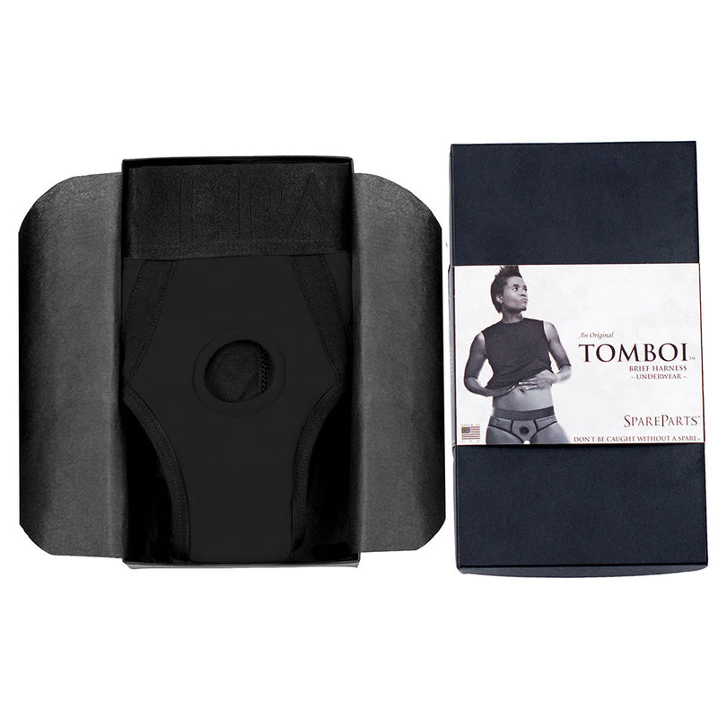 SpareParts Tomboi Nylon Briefs Harness Black Size M