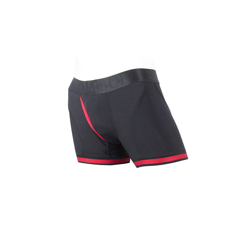 SpareParts Tomboii Nylon Boxer Briefs Harness Black/Red Size XS