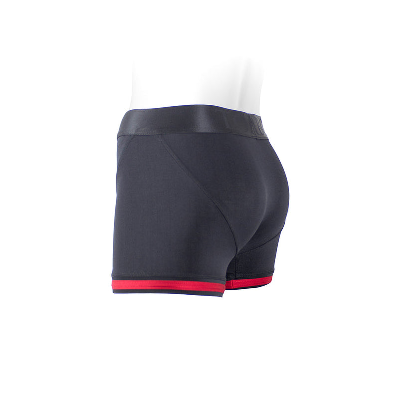 SpareParts Tomboii Nylon Boxer Briefs Harness Black/Red Size 2XL