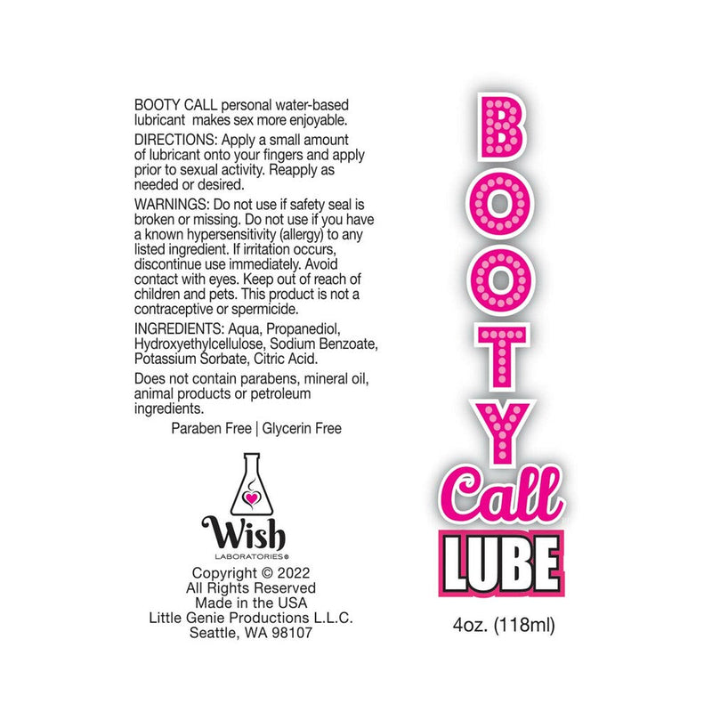 Booty Call Water-Based Lubricant 4 oz.