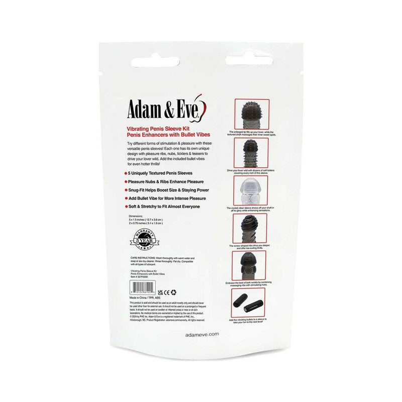 Adam & Eve Vibrating Penis Sleeve Kit (Bag)