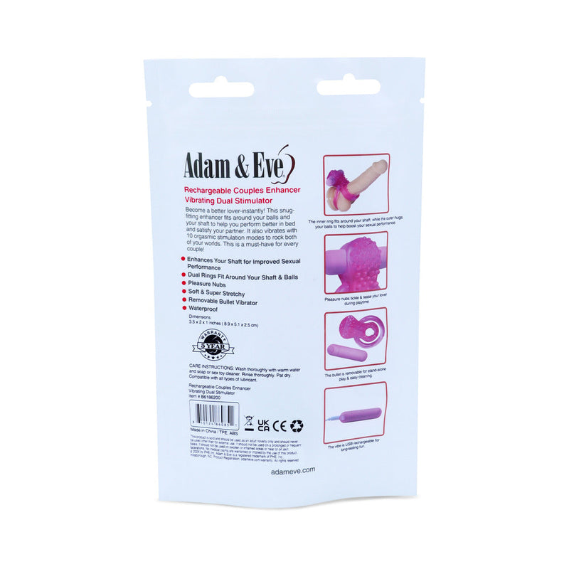 Adam & Eve Rechargeable Couples Enhancer Ring (Bag Packaging)
