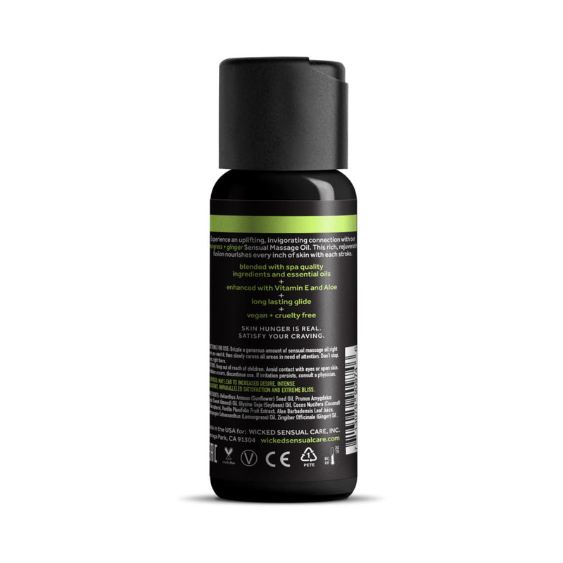 Wicked Lemongrass and Ginger Massage Oil 4 oz.