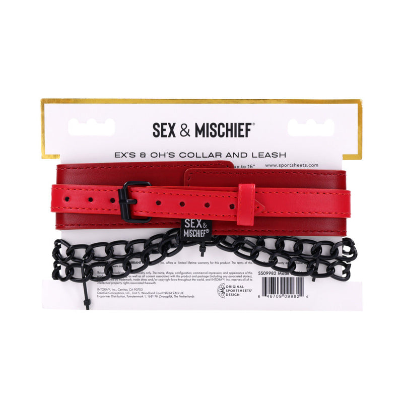 Sportsheets Sex & Mischief Ex's & Oh's Collar and Leash