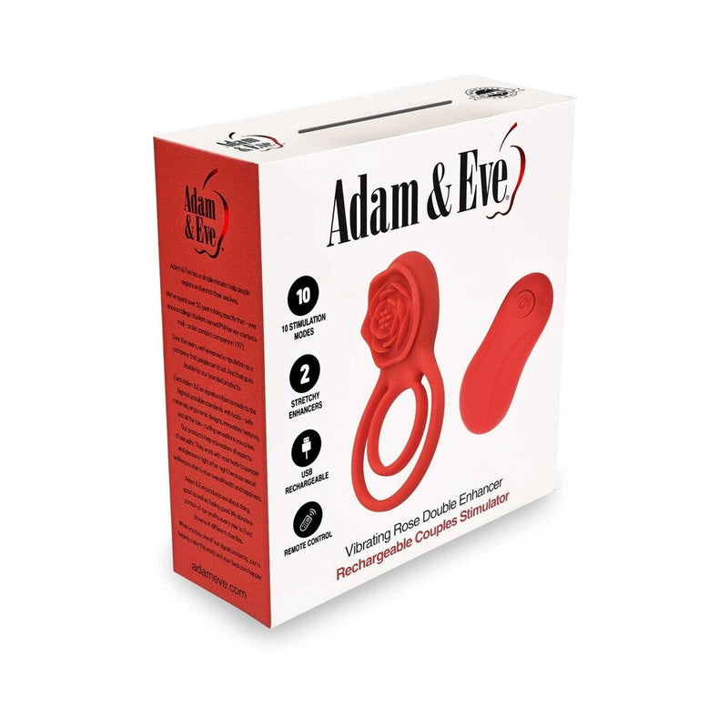Adam & Eve Double Ring Vibrating Rose Cock Ring