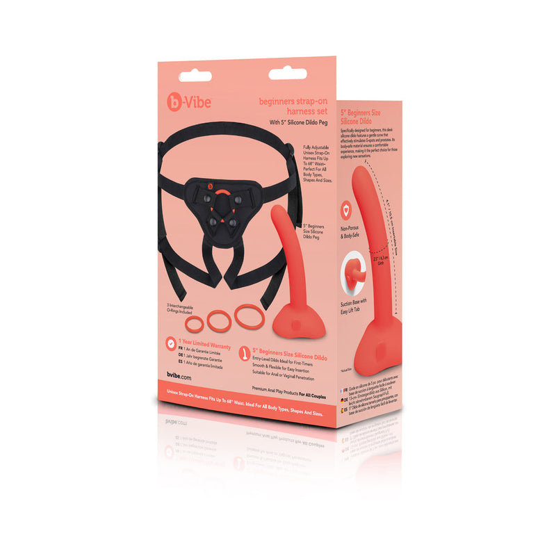 b-Vibe Beginners Strap-On Harness Set with 5 in. Silicone Dildo Peg