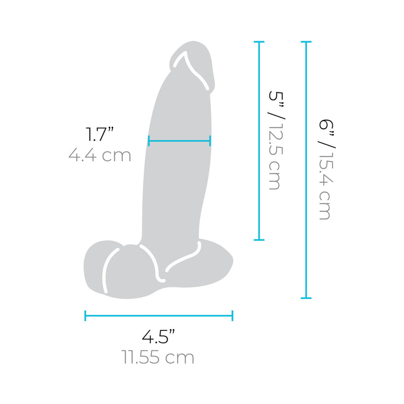 b-Vibe Slipskin Realistic Silicone Dildo 6 in. Girthy Mocha